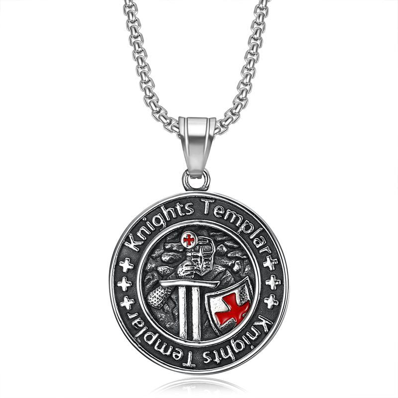 Steel Necklace – Elegant Templar Knights Pendant