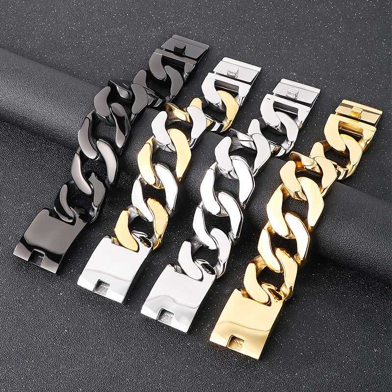 Planderful Exaggerated Wide Cuban Chain Necklace for Men