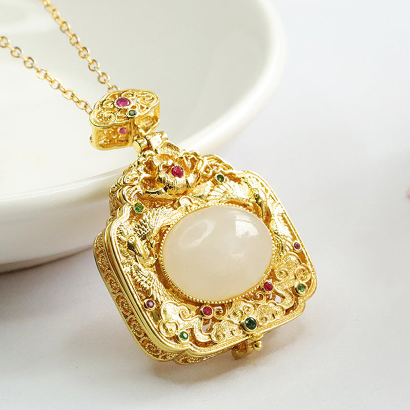 Phoenix Sachet Sterling Silver Jade Pendant