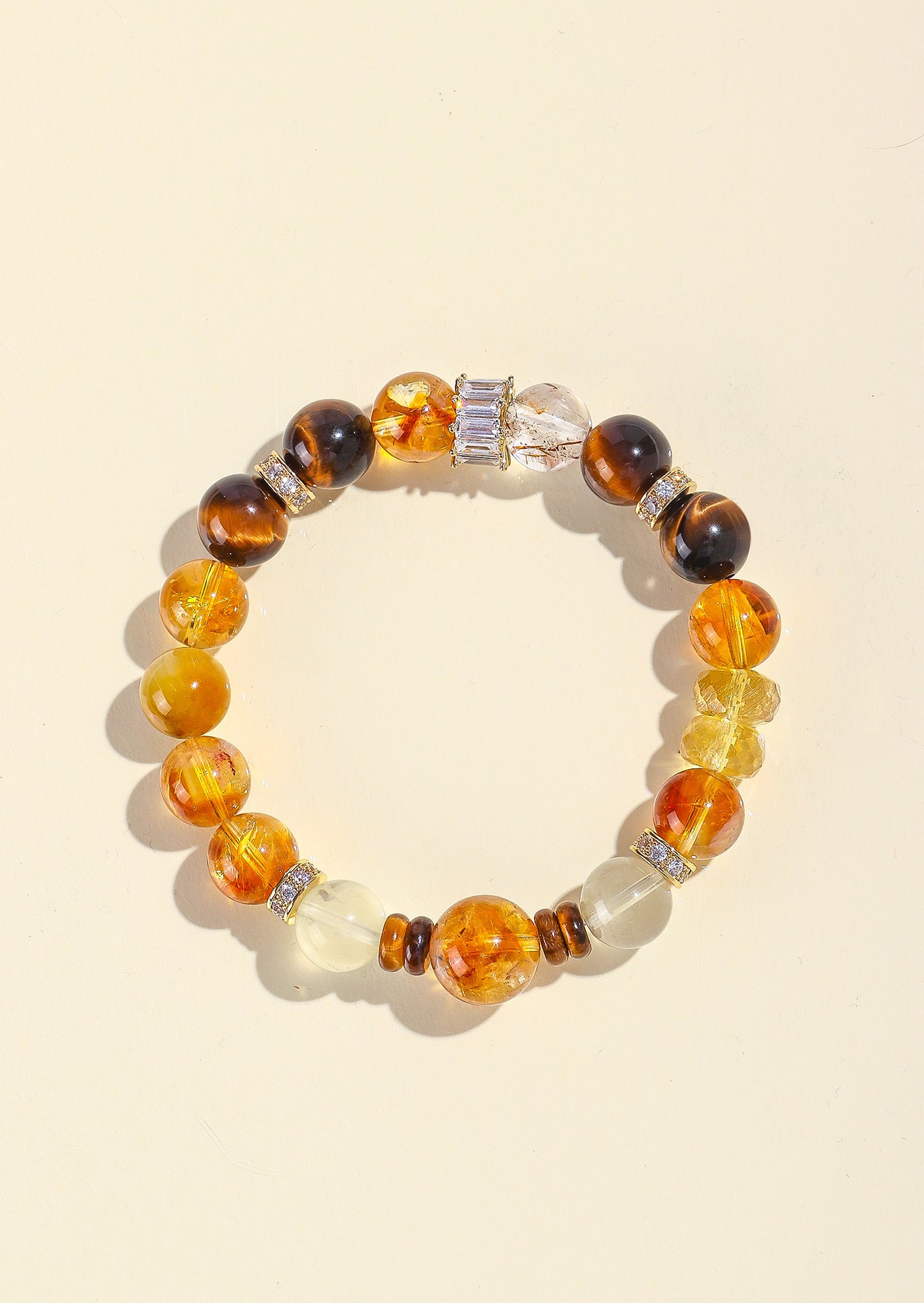Planderful Fortune's Favor Bracelet – Natural Tiger's Eye and Citrine Gemstones