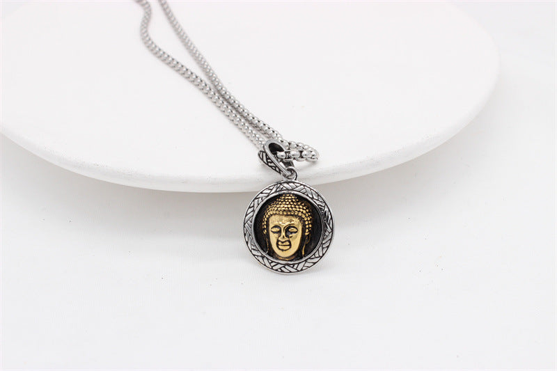 Planderful Tathagata Buddha Pendant Titanium Steel Unisex Spiritual Protection Jewelry