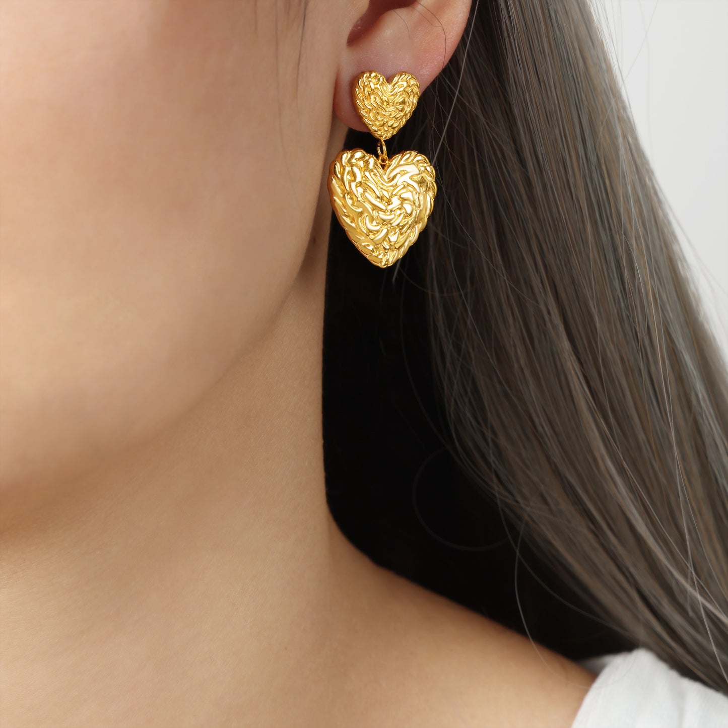Korean Style Titanium Steel Gold-Plated Love Star Earrings - Everyday Genie Collection