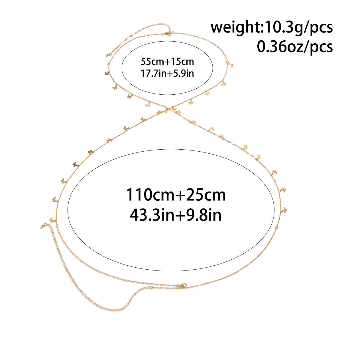 European and American Cross-Border Butterfly Crystal Bikini Chest Chain with Star Shaped Rhinestone Body Chain