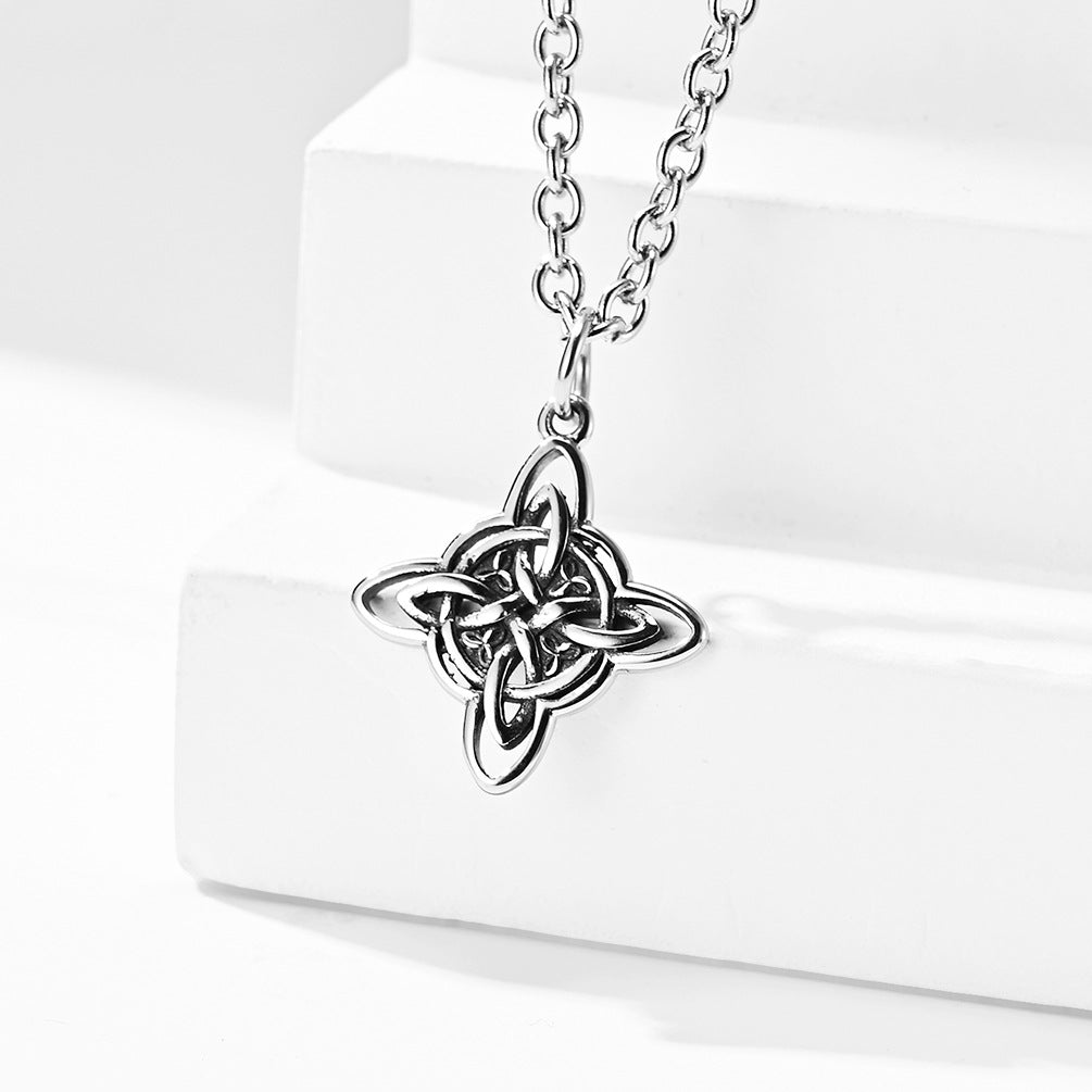 Planderful Celtic Eternal Knot Necklace Nordic Design Stainless Steel Pendant for Heritage Jewelry Lovers