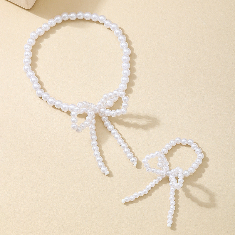 Planderful Vienna Verve Pearl Bow Jewelry Set for Women