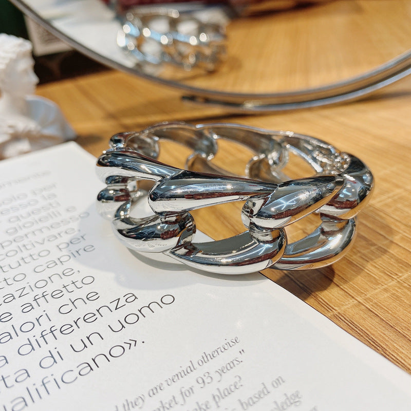 Golden Charm Bracelet with Unique Chain Design