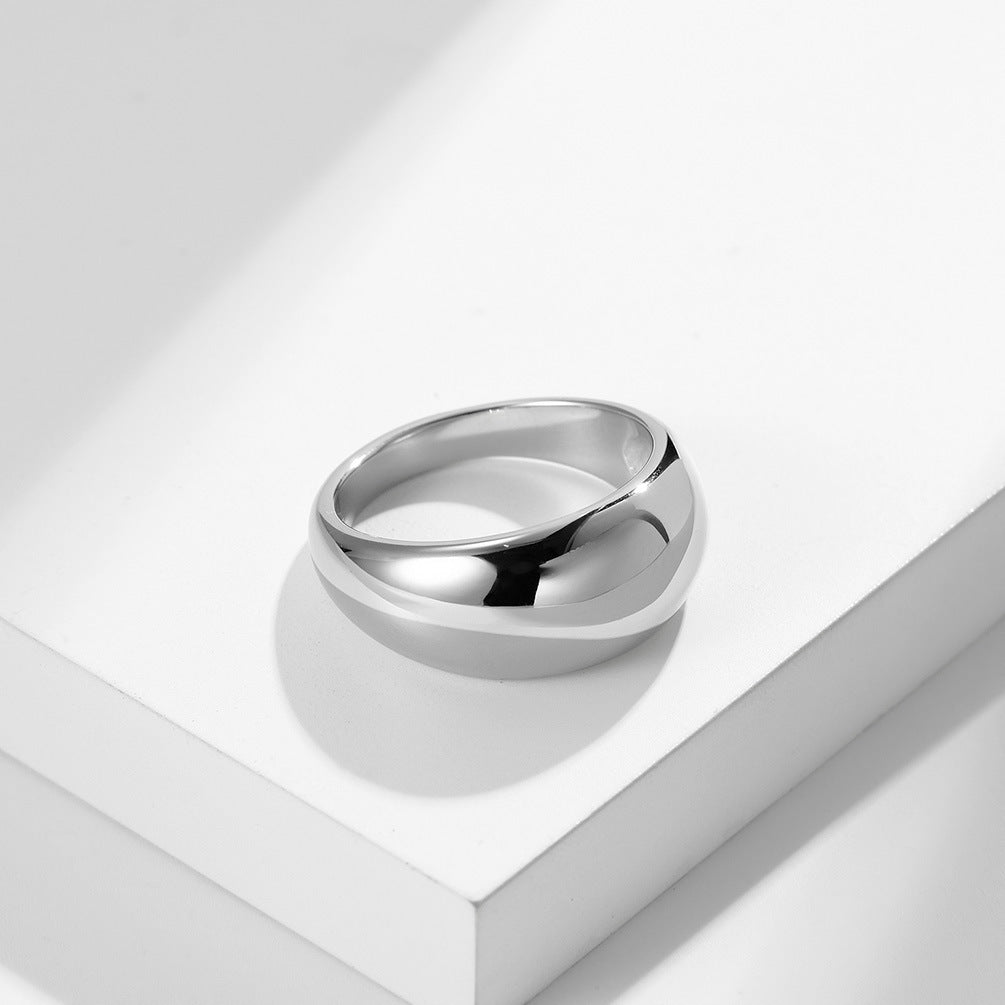 European And American Style Smooth Arc Neutral Ring Jewelry