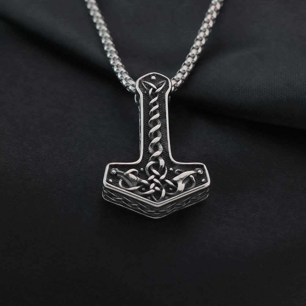 Vintage Men's Stainless Steel Viking Anchor Necklace Pendant