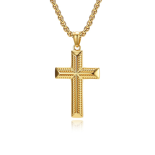 Steel Necklace – Vintage Cross Pendant