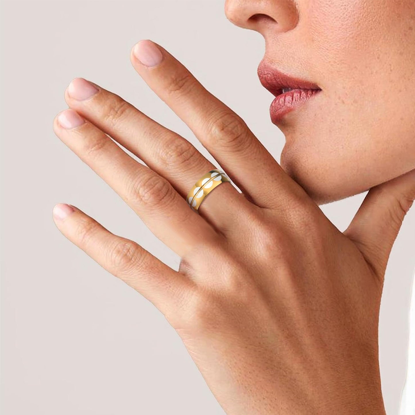 Planderful Everyday Genie Two Tone Stainless Steel Ring Unisex Fade Resistant Durability