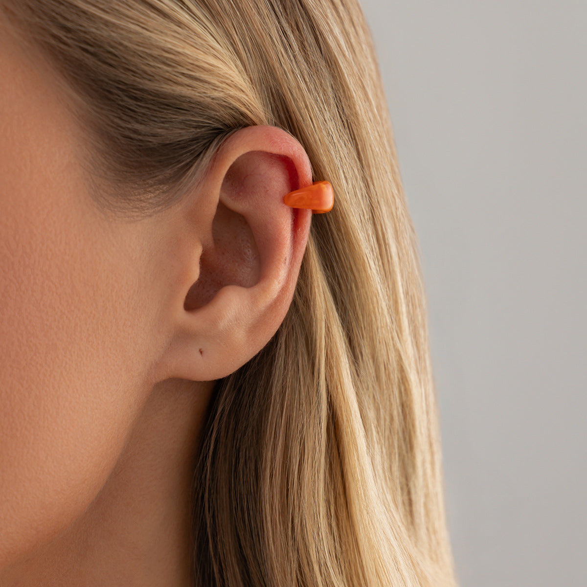 Planderful C Shaped Ear Clip Earrings Resin Statement Accessory For Millennial Women Dopamine Color Versatile