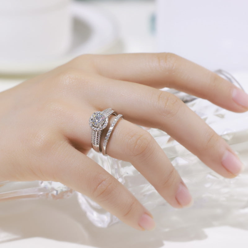 Planderful Stackable Moissanite Sterling Silver Ring – 6.5 × 6.5 mm, 1 ct – Style 4