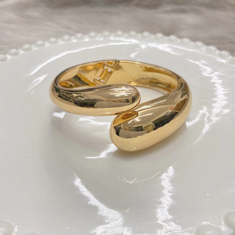 Glossy Alloy Open Bracelet - Vienna Verve Collection