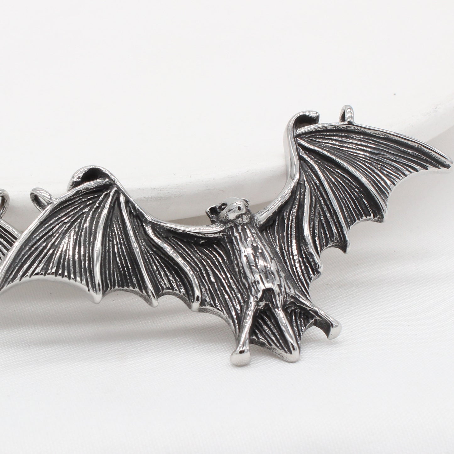 Goth Bat Wings Pendant Titanium Steel Planderful Unisex Protection Statement Jewelry