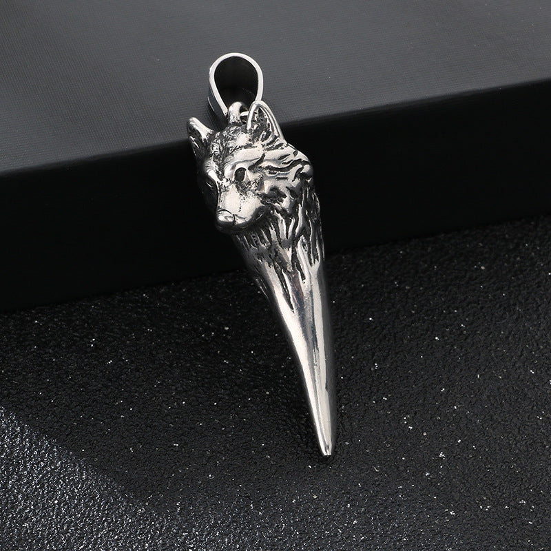 Direct Criticism Of Trendy Retro Wolf Tooth Pendant, Smear Eagle Claw Stainless Steel Necklace