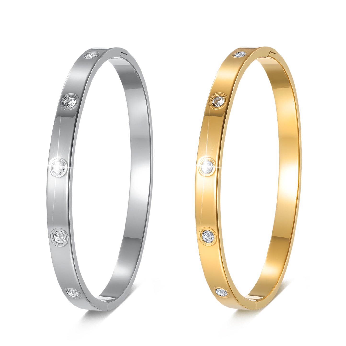 Planderful Everyday Genie Zircon Couple Bracelet Titanium Steel Unisex Luxury Gift For Couples