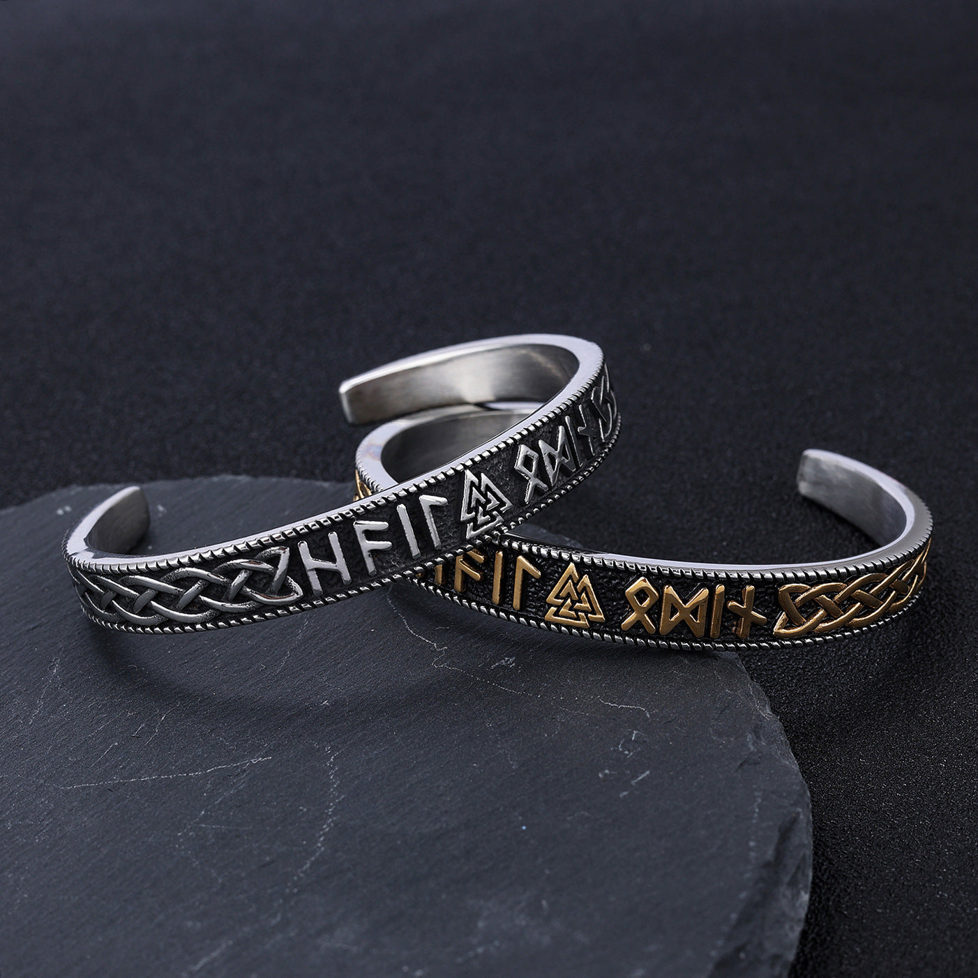 Steel Bracelet – Vintage Nordic Viking Rune Triangle Knot