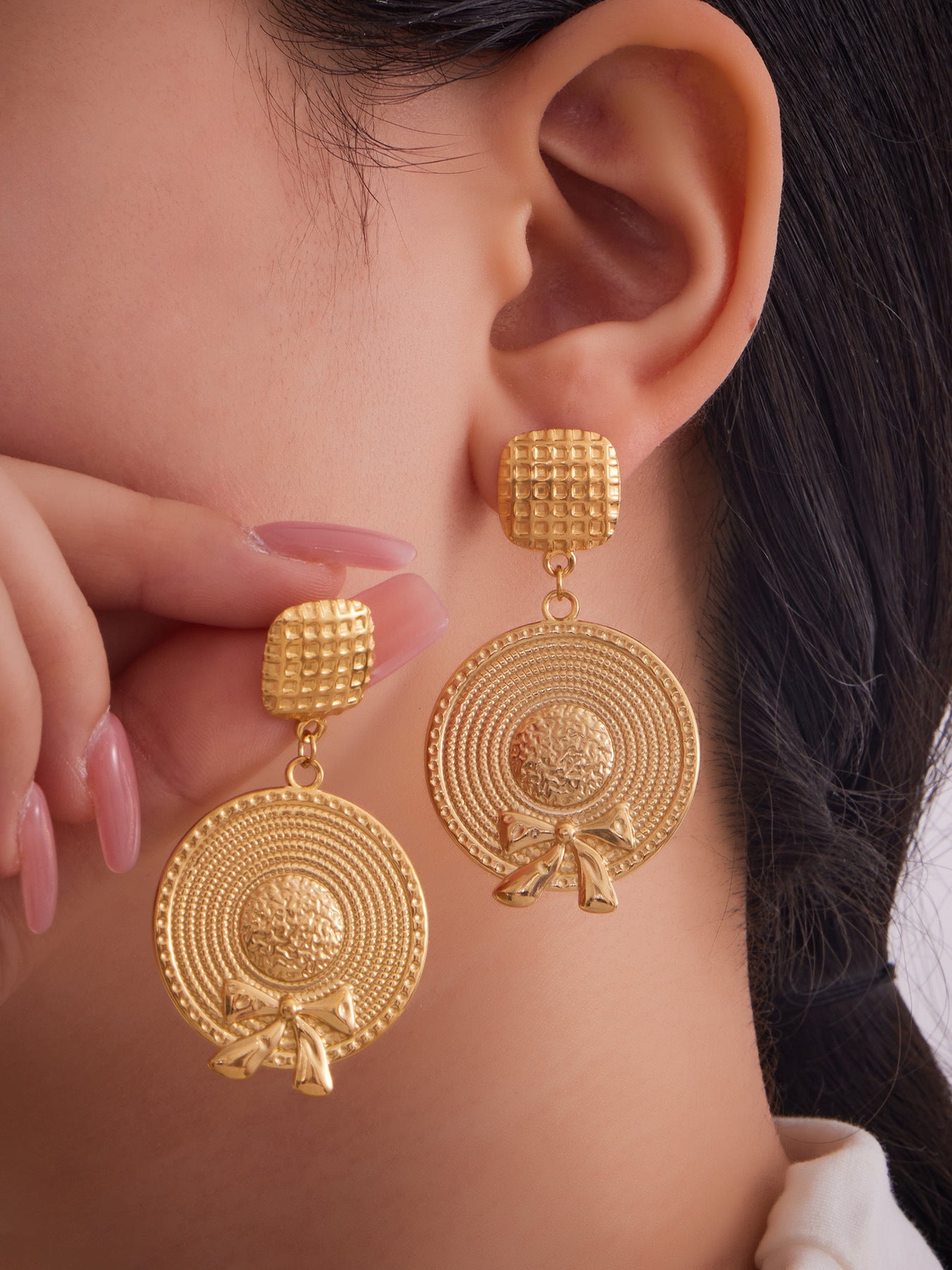 Planderful Eco Friendly Bow Top Hat Fringed Earrings