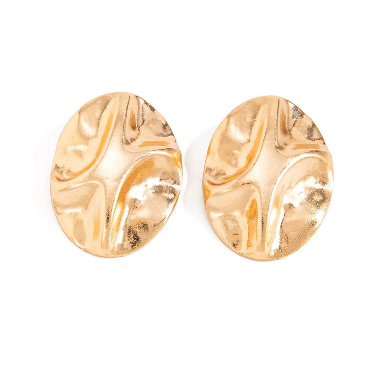 Planderful Vienna Verve Oval Stud Earrings Industrial Texture Three Dimensional Concave Convex For Women Professionals