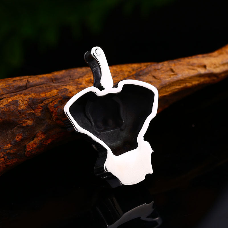 Titanium Steel Motorcycle Engine Pendant with Retro Skull Design for Men