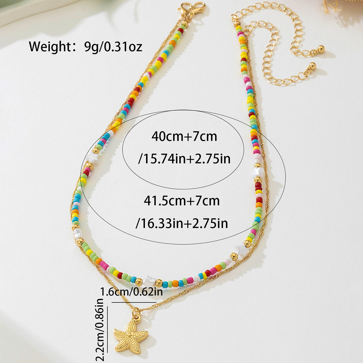 Planderful Vienna Verve Necklace Set – Handmade Beaded Starfish Design