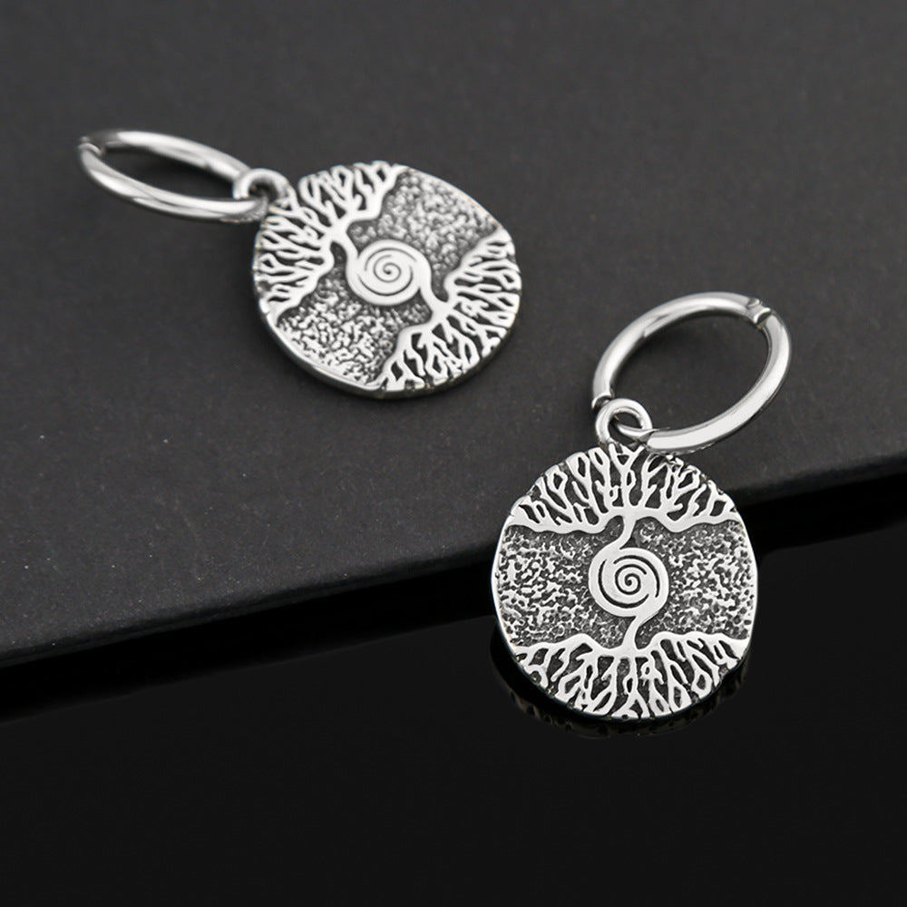 Amazon European and American Titanium Steel Odin Viking Earrings