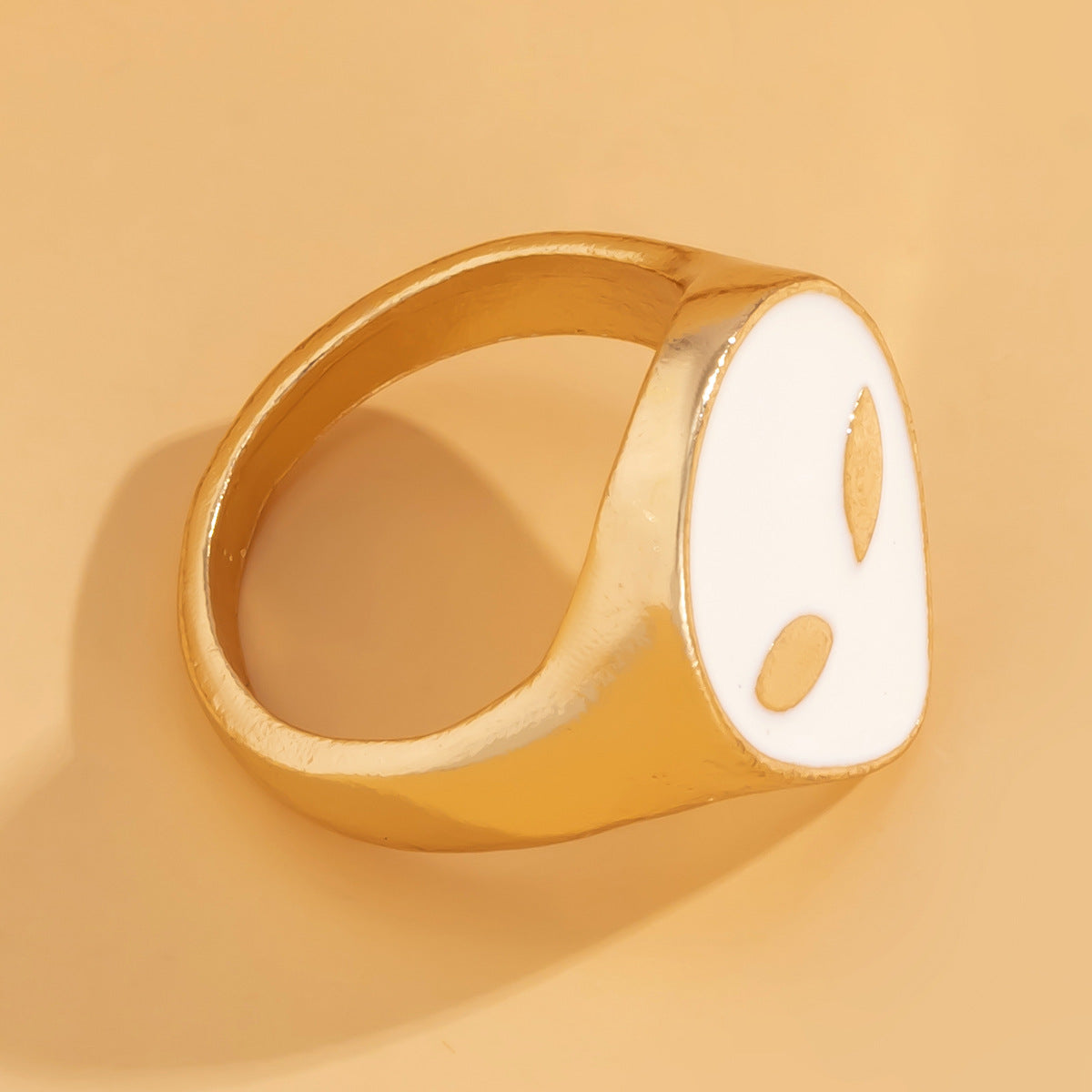Planderful Oil Drop Ring For Women Versatile Geometric Metal Jewelry Statement Accessory