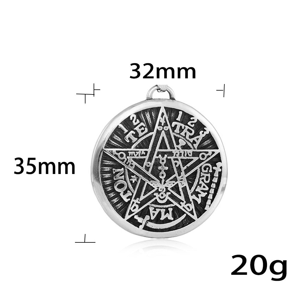 European And American Stainless Steel Five-Pointed Star Pendant