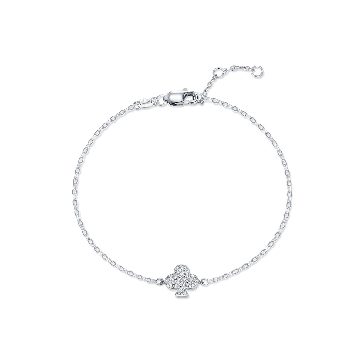 925 Sterling Silver Playing Card Moissanite Bracelet