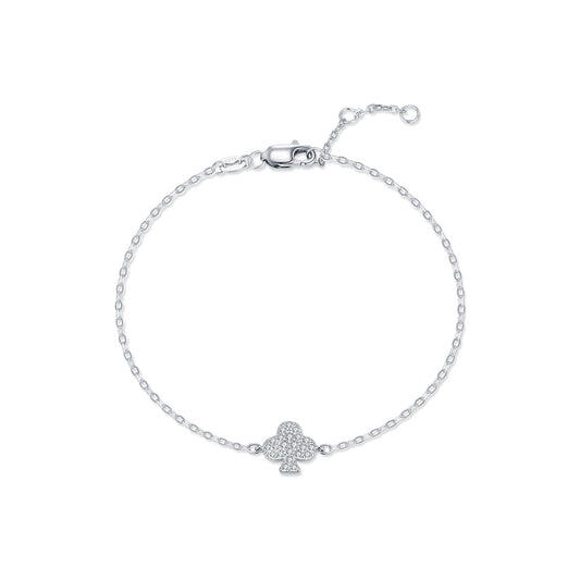 925 Sterling Silver Playing Card Moissanite Bracelet
