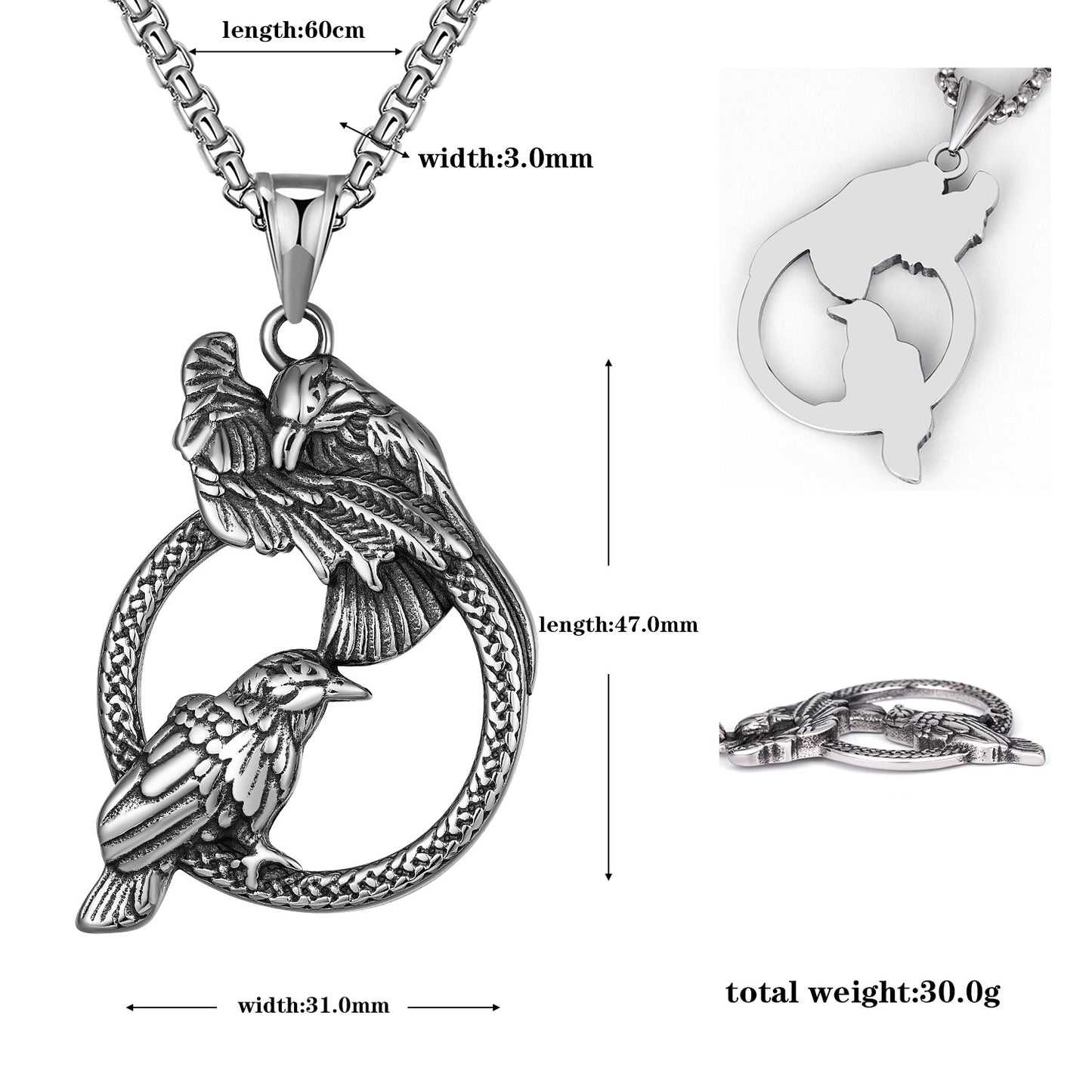 Steel Necklace – Vintage Bird's Nest Pendant