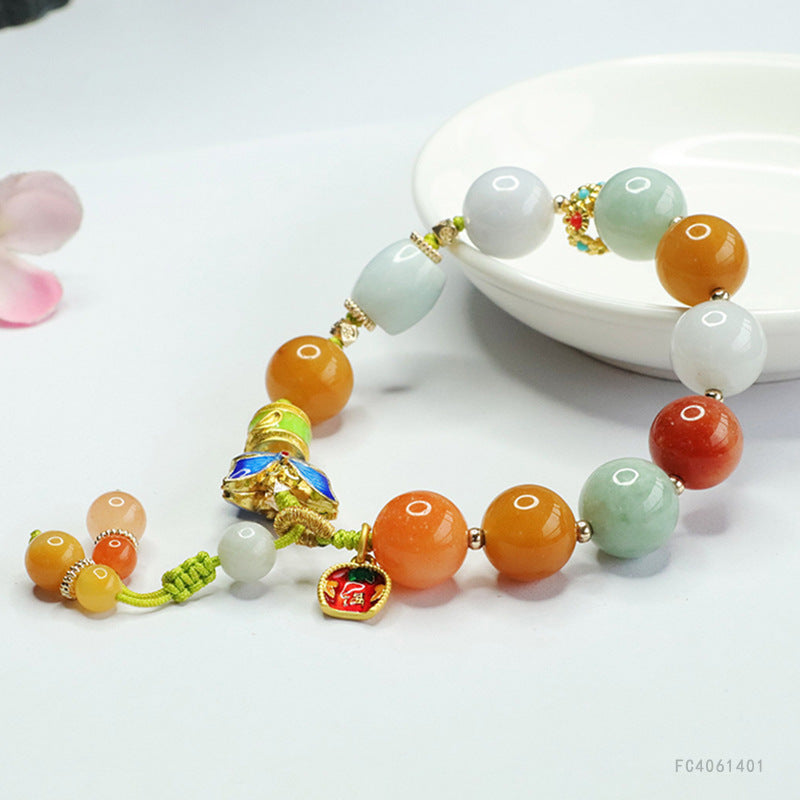 Jadeite Bow Beaded Bracelet