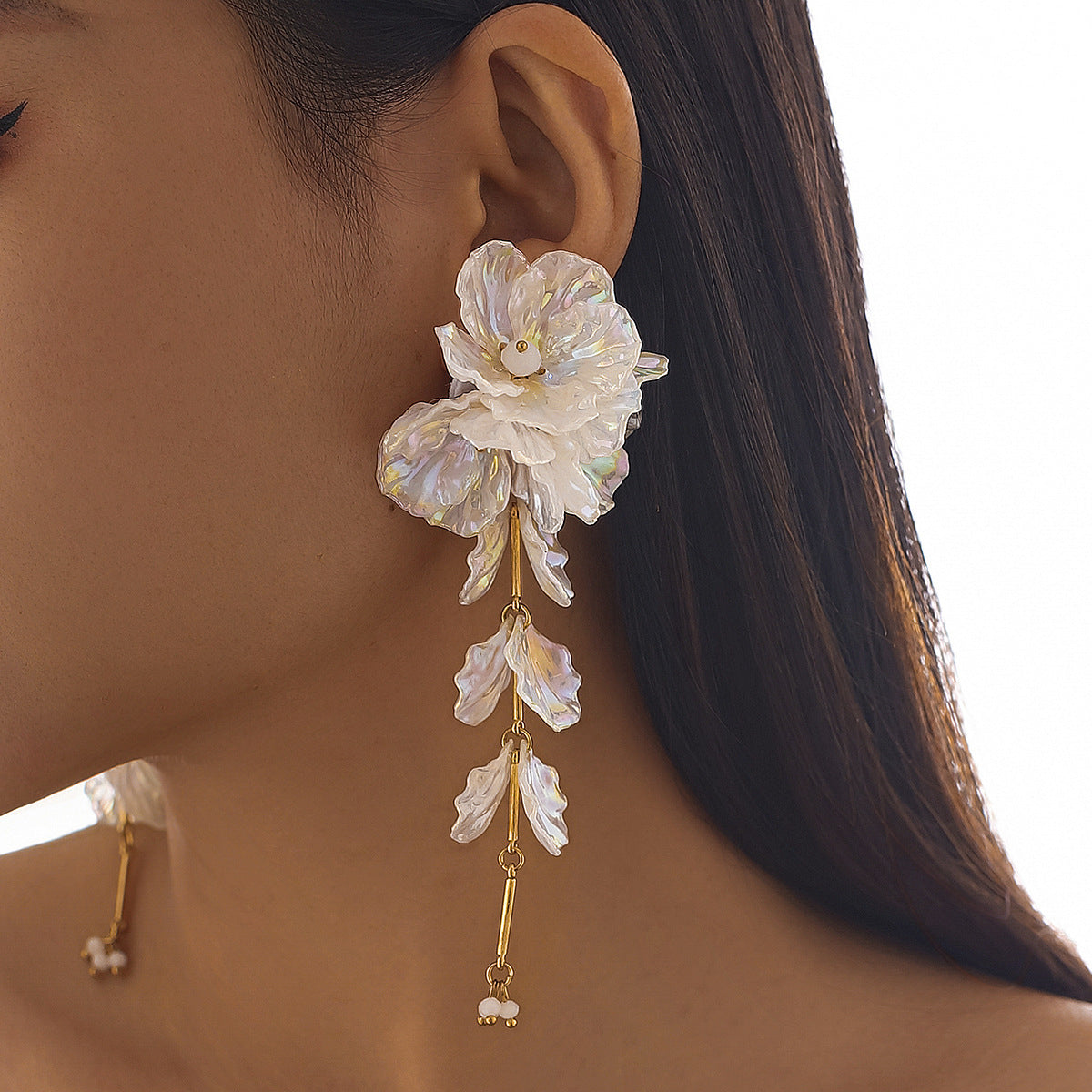 Planderful Vienna Verve 3D Floral Tassel Earrings For Women Colorful Scallop Design