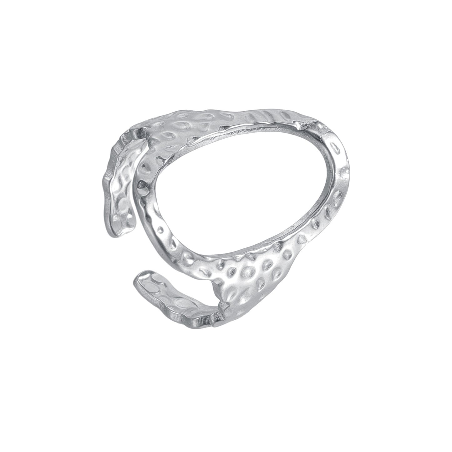 Stainless Steel Adjustable Ring By Planderful Everyday Genie Unisex Irregular Design Statement Ring For Couples