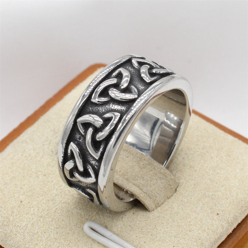 Planderful Titanium Steel Viking Ring For Men And Unisex Retro Protection Statement Jewelry