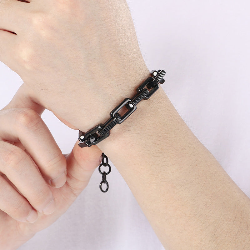 Planderful Hip Hop Locomotive Bracelet For Men Adjustable