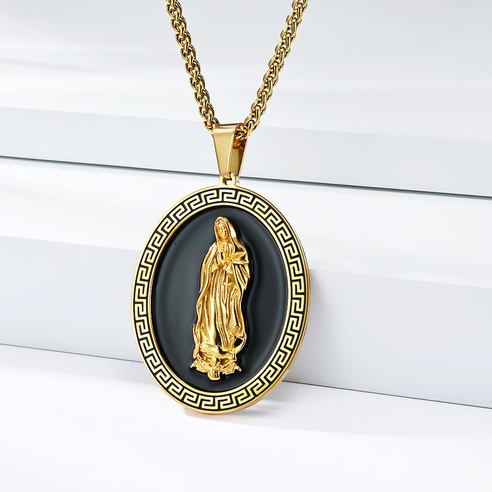 Stainless Steel Vintage Gold-Plated Necklace