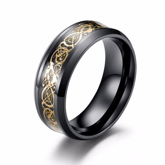 Titanium Steel Nibelongen Ring Men's Dragon Piece Ring