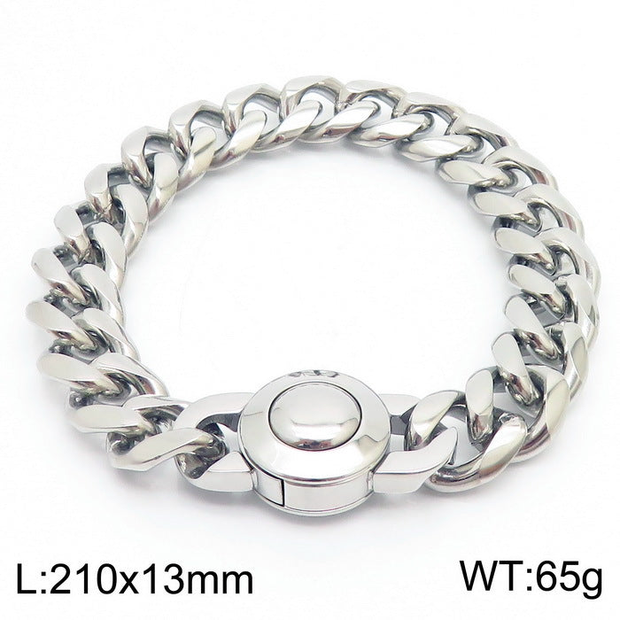 Bracelet Of The – Cnc Zircon Cuban Chain Titanium Steel Men's