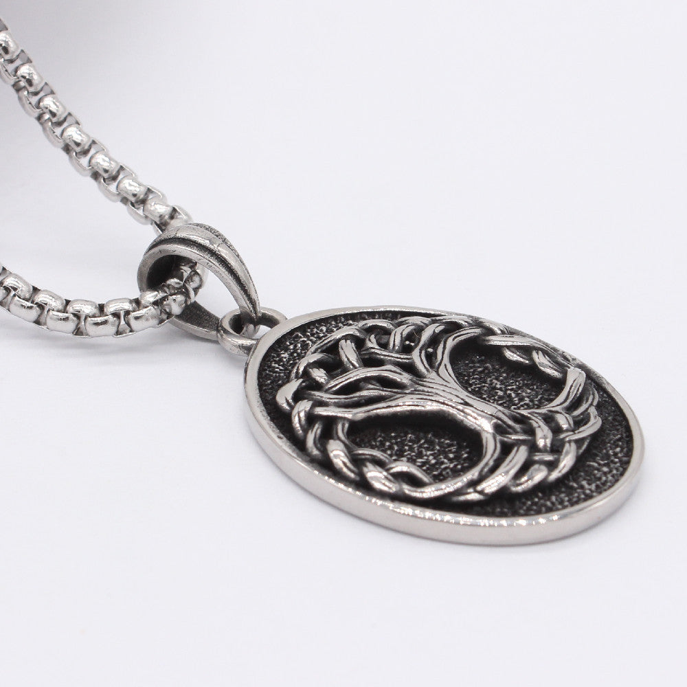 Planderful Viking Life Tree Pendant Titanium Steel Unisex Jewelry For Him And Her Durable Protection