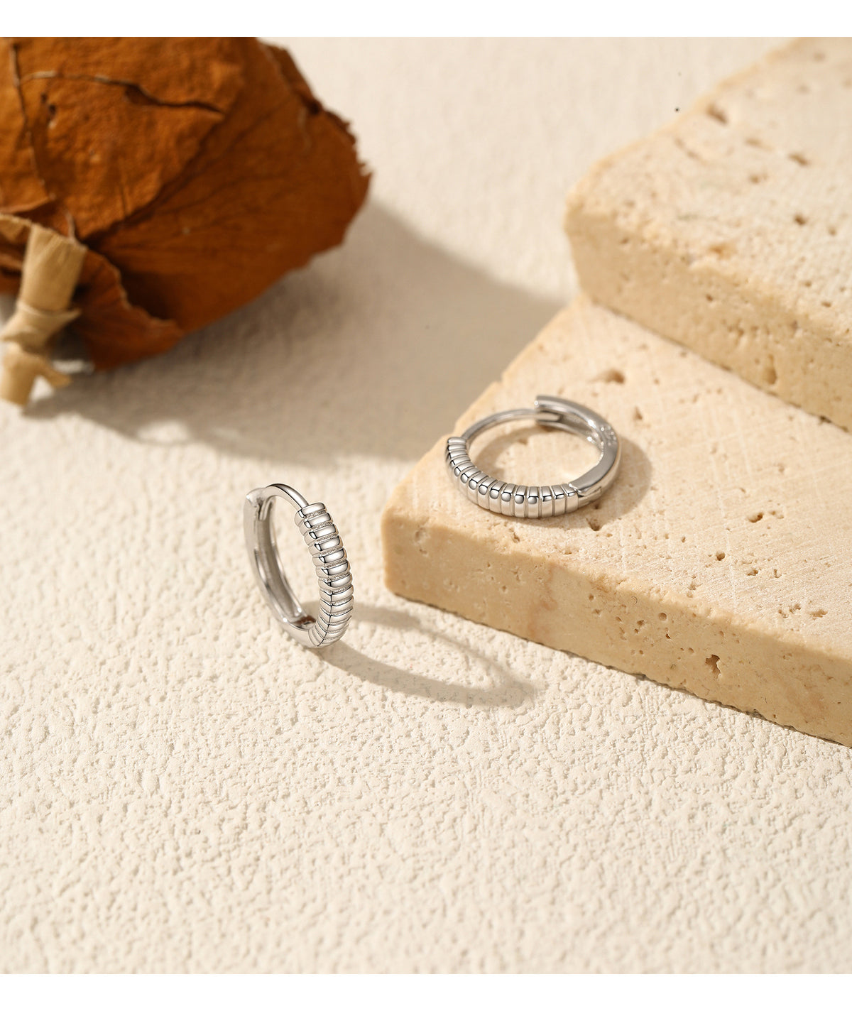 925 Sterling Silver Geometric Threaded Earrings