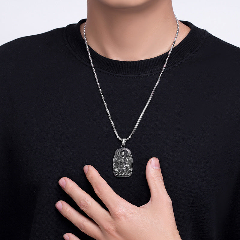Steel Necklace - Vintage Men's Retro Pendant