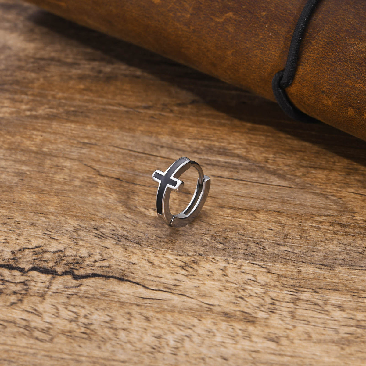Cross Stainless Steel Earring — Single