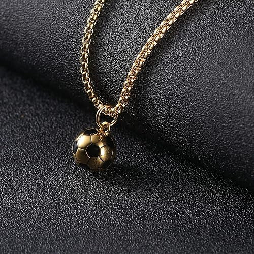 Planderful Mens World Cup Football Necklace Titanium Steel Pendant Bold Sporty Gift For Him Today