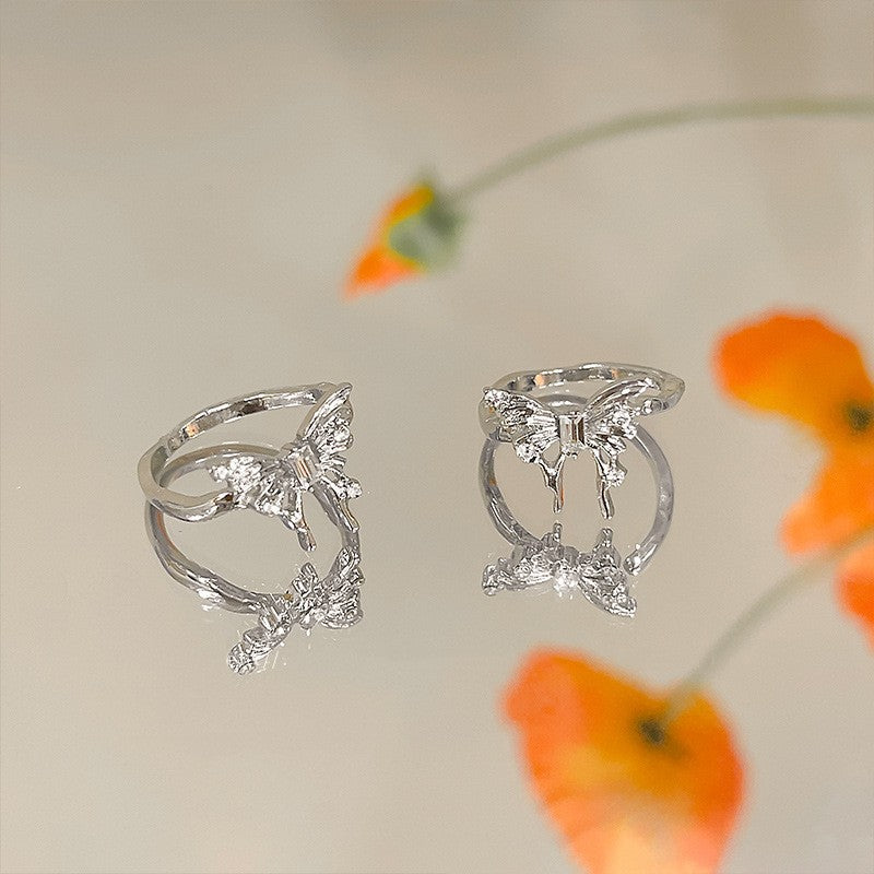 S925 Sterling Silver Butterfly Ring — Adjustable