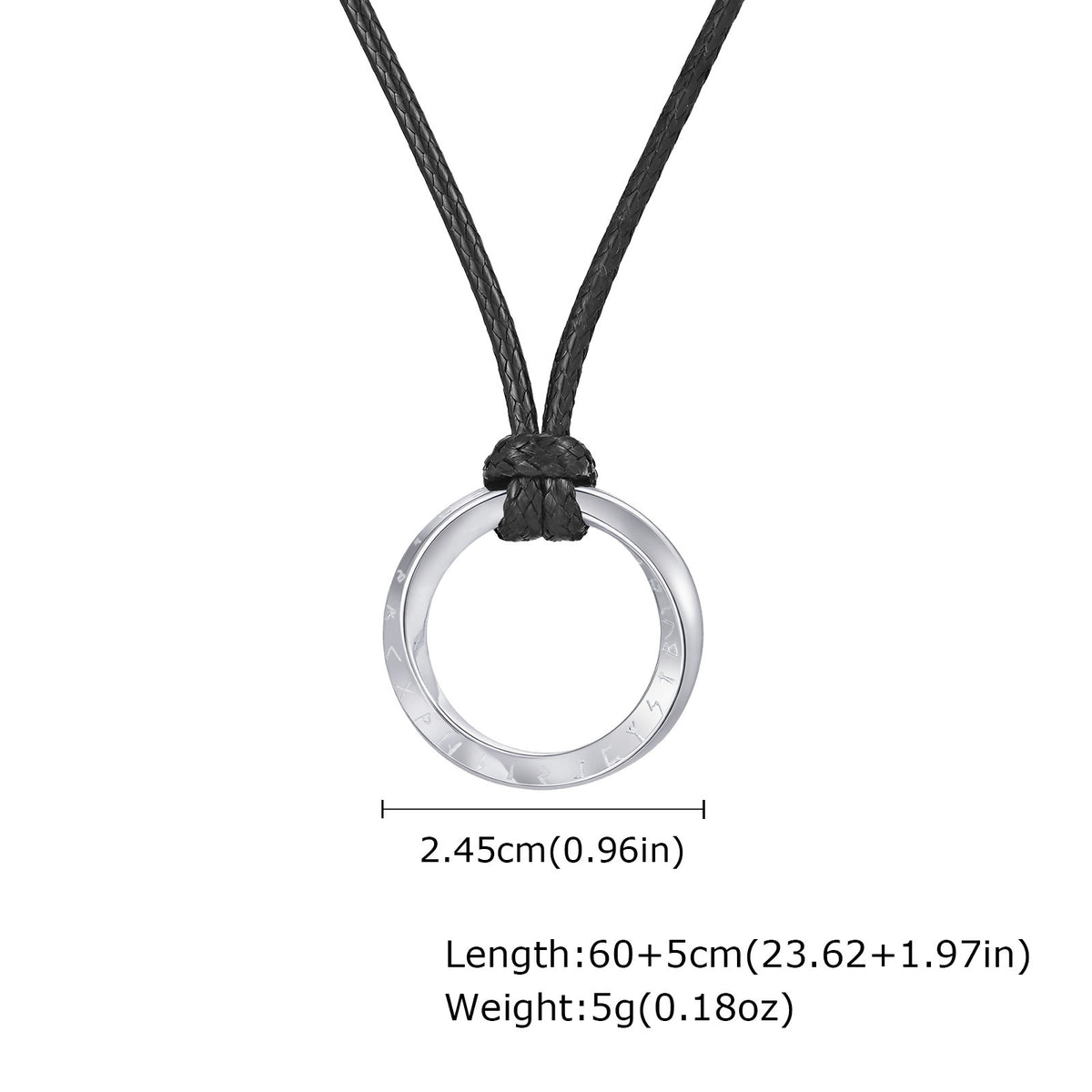 Viking Rune Ring Pendant Necklace — Four Finishes