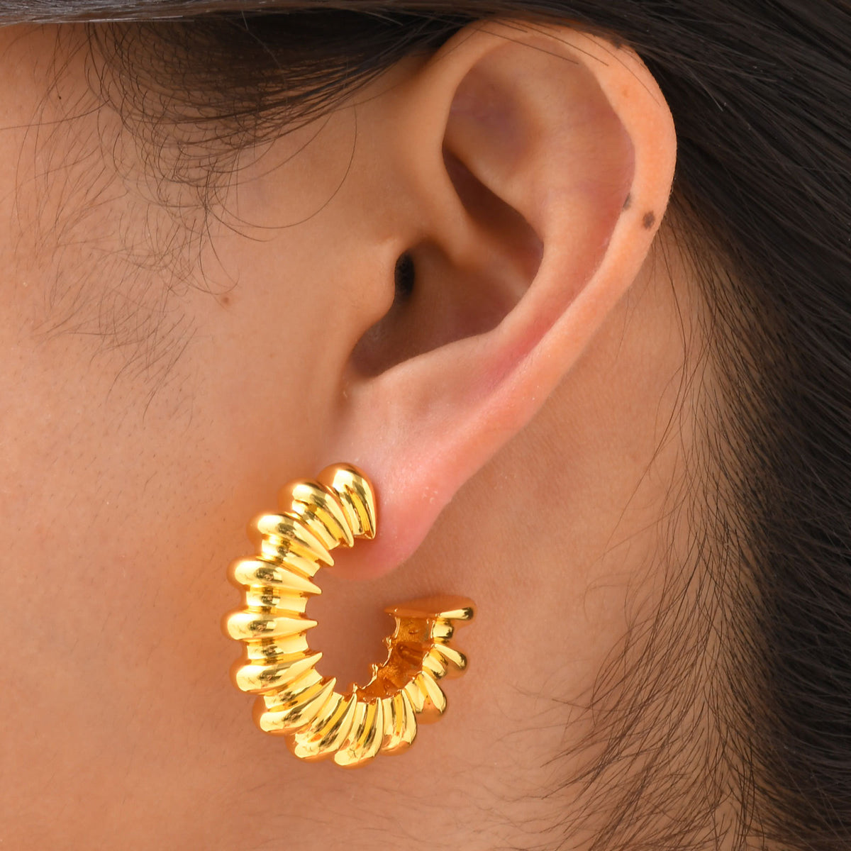Modern Gold-Tone Stainless Steel Earrings