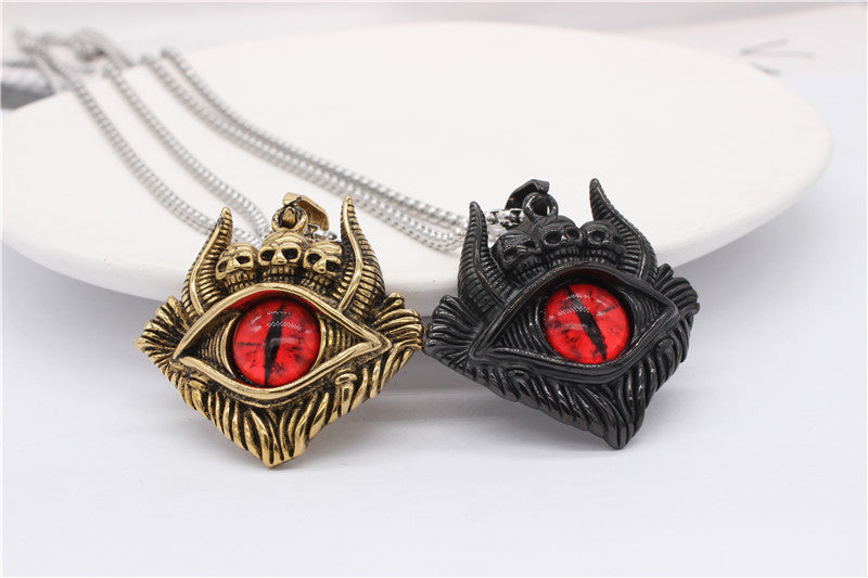 Titanium Steel Pendant Unisex Retro Protective Symbols Devils Eye Bulls Eye Planderful