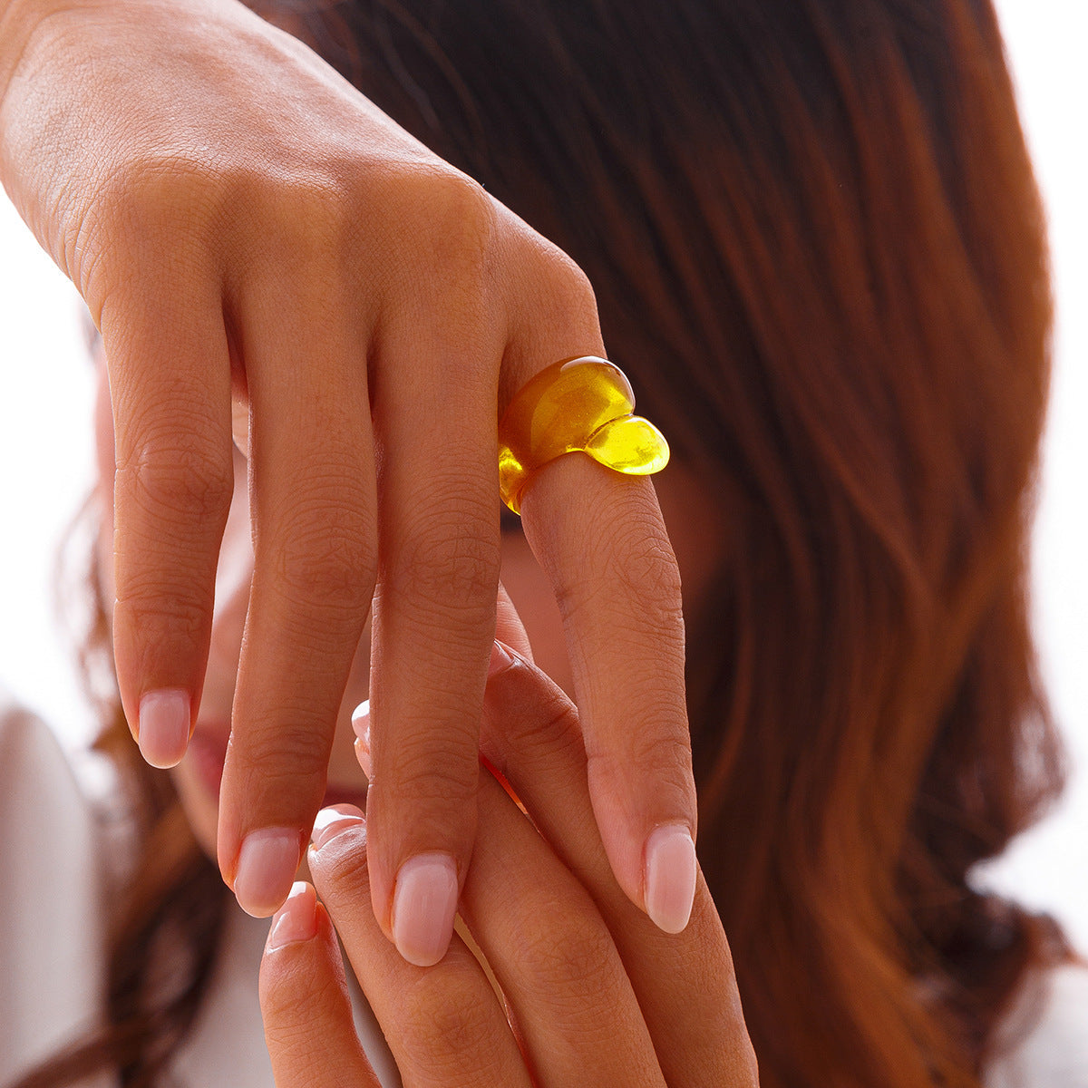 Planderful Water Drop Hug Ring Vienna Verve Transparent Geometric Statement Ring For Women