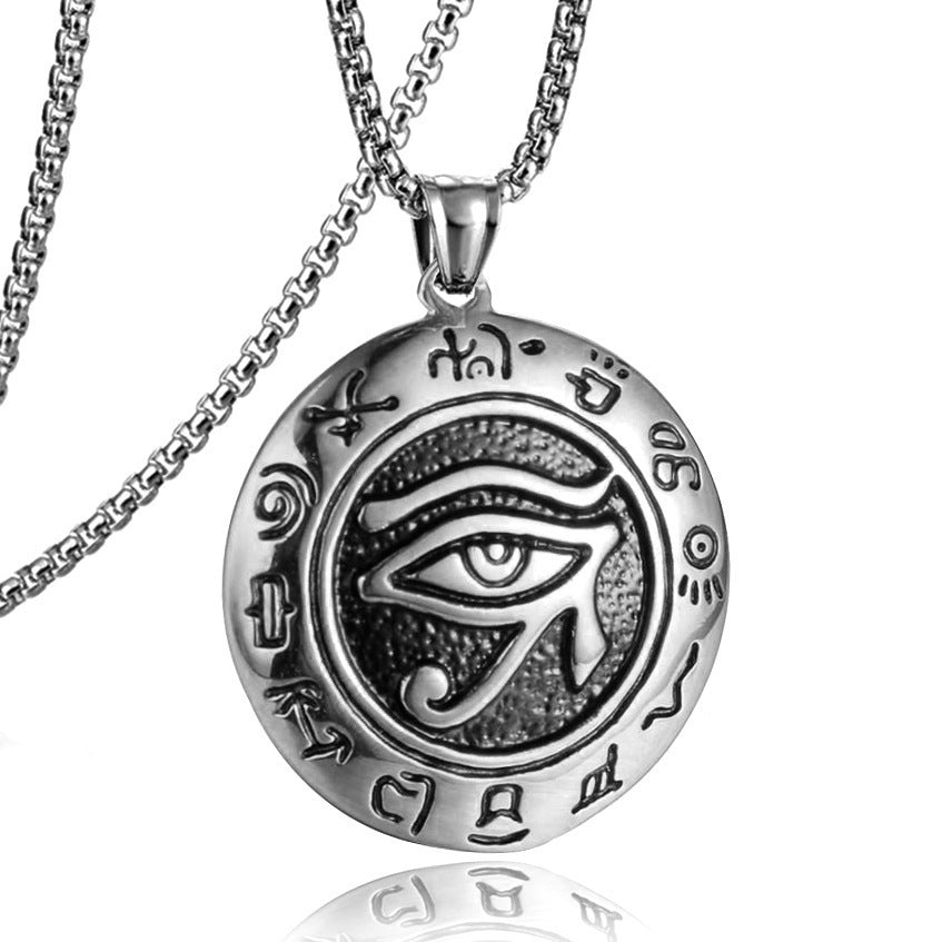 Stainless Steel Necklace - Vintage Egyptian Eye Of Horus Pendant With Timeless Ancient Power